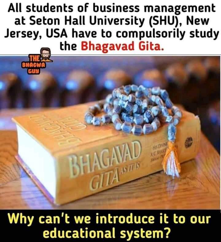 SADLY, 🇮🇳 Bharat’s Article 30(A) in the Constitution bans teaching ‘Bhagavad Gita’ and ‘Ramayana’ in schools, colleges, online and universities. Many young Sanatan Hindus are just not aware about Geeta ......😔 #Hinduism 🚩🙏 #BhagavadGitaInSchool