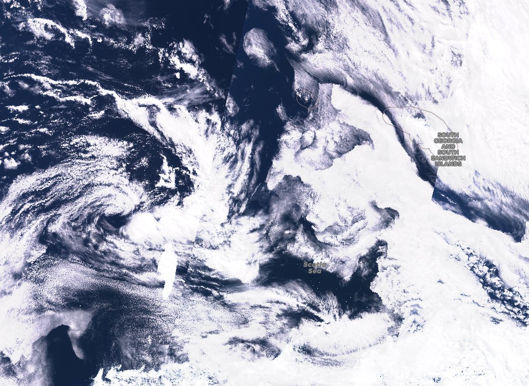 The sat operators don't process much in the way of visible pics from thereabouts. This is Sentinel-3 medium-res, 8 October: