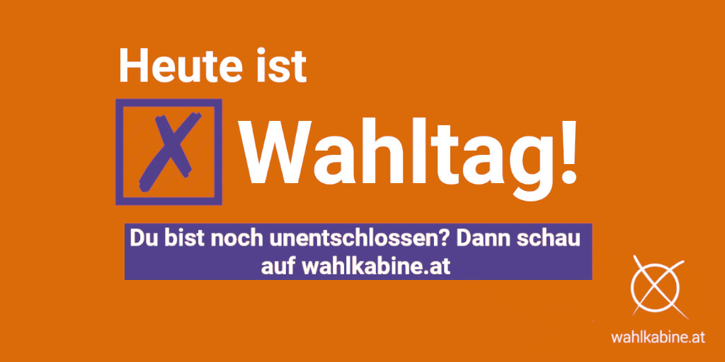 Es ist so weit - die Wahllokale haben geöffnet! Noch nicht sicher wen du wählen sollst? #Wahlkabine.at bietet last-minute Orientierungshilfe zur #wienwahl2020. Beantworte 25 Fragen und teste deine Übereinstimmung mit den Parteien.

👉wahlkabine.at