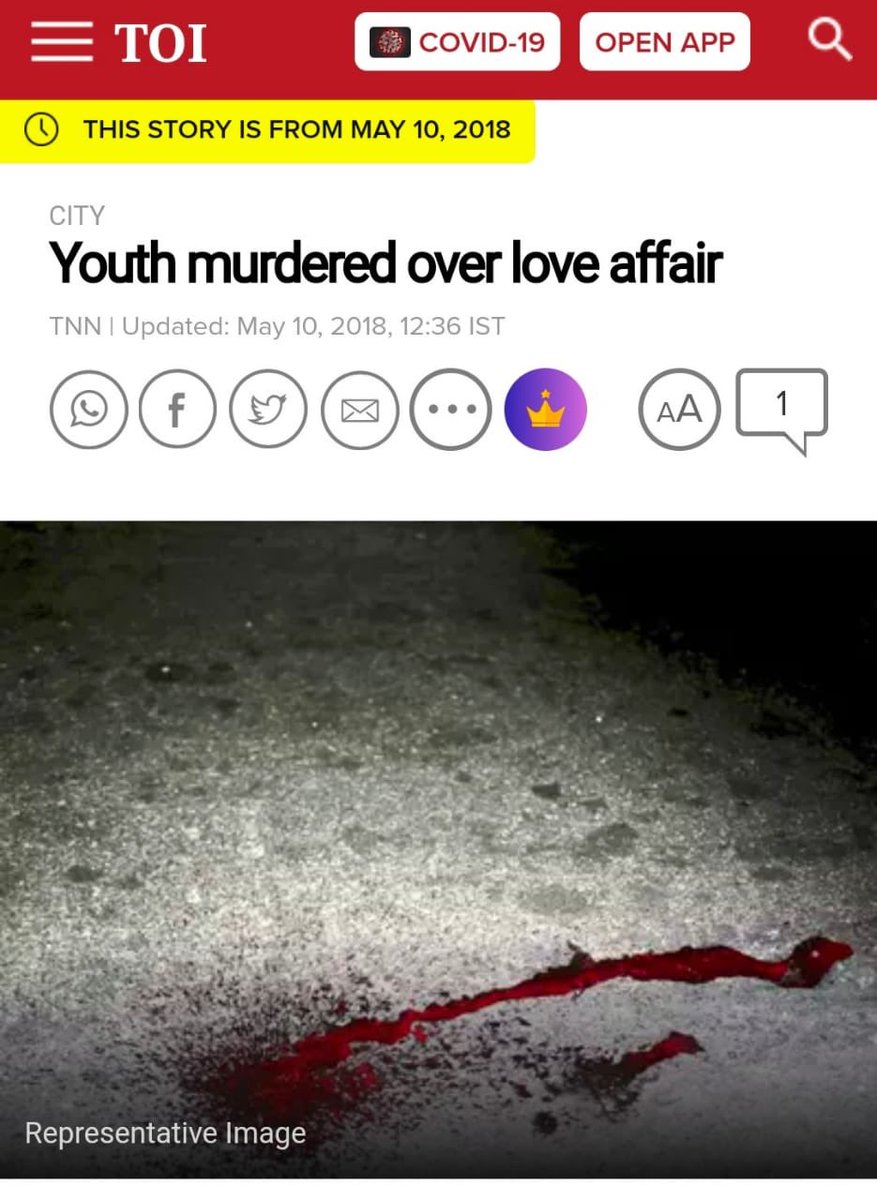 16- Jaideep was in love with a muslim woman. Her family was against this relationship. He brother Aslam kidnapped Jaideep and lynched him to death and threw his body near central jail.PS: Look at  @TOIIndiaNews' headline.