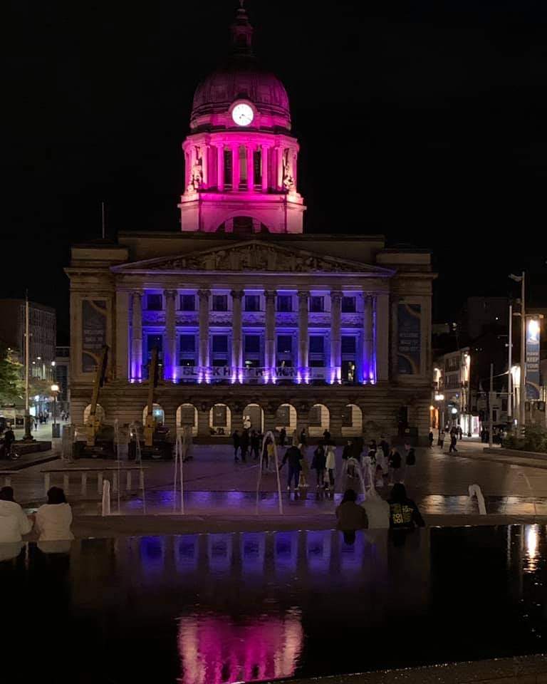 So proud of our Nottingham <a href="/cradle_charity/">CRADLE</a> Ambassador <a href="/cradle_zoe/">Zoë Sheffield</a> arranging Nottinghams Council House to turn pink and blue last night 4 Baby Loss Awareness Week.

#cradlecharity #BLAW2020 #becauseeverypregnancymatters
<a href="/CHouseEvents/">Council House Nottm</a> <a href="/BLA_Campaign/">Baby Loss Awareness Week</a> <a href="/CHarmerSands/">Clea Harmer</a> <a href="/thisischerilyn/">Cherilyn Mackrory</a>
