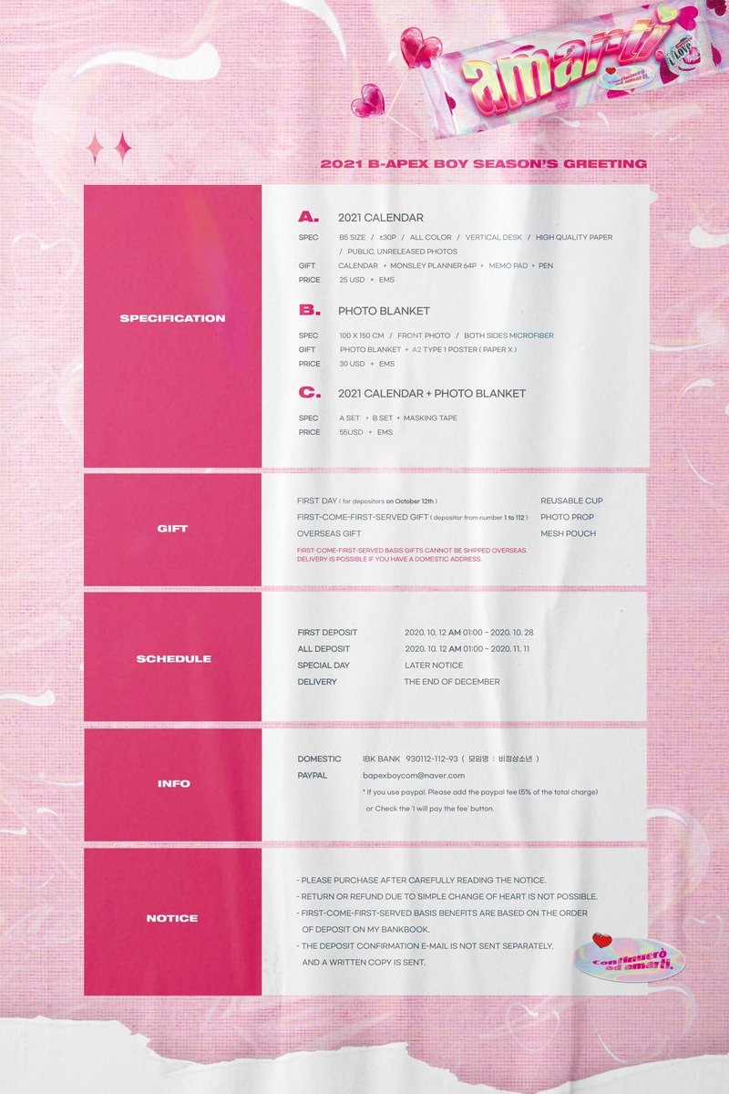 ❤
𝗮𝗺𝗮𝗿𝘁𝗶.

-

'Continuerò ad amarti’
2021 𝗦𝗘𝗔𝗦𝗢𝗡’𝗦 𝗚𝗥𝗘𝗘𝗧𝗜𝗡𝗚

-

🔗 bit.ly/376tLtp

이 글을 리트윗 해주신 분들 중 두 분을 추첨해 달력 세트를 드립니다