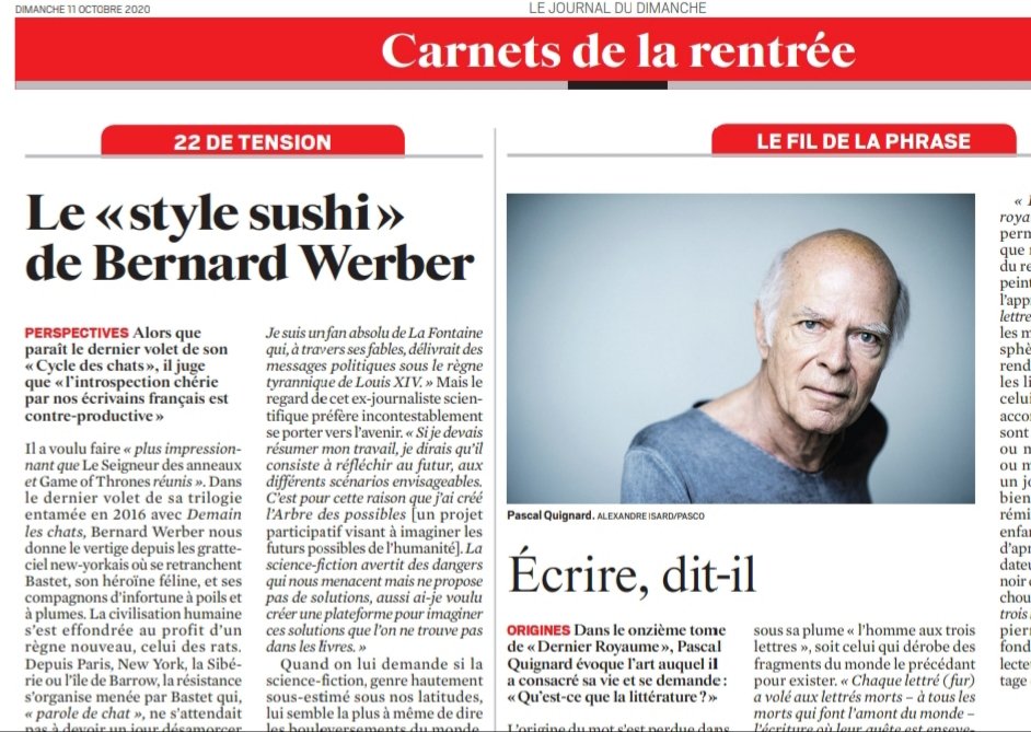 De Werber à Quignard, ou l'art du grand écart aujourd'hui dans <a href="/leJDD/">Le JDD</a> #LIRE