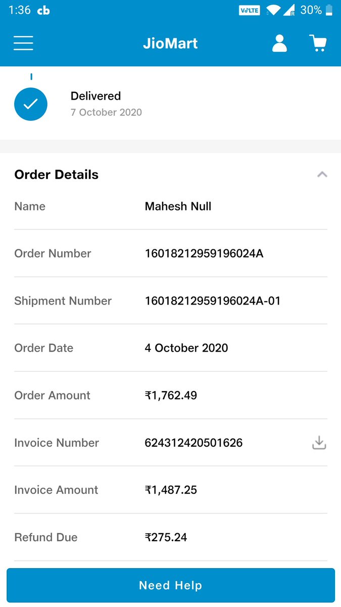 mahi028's tweet photo. @JioMart_Support  : items missing and customer service giving lame reasons for delivering wrong item and product delivered is not the same and customer service is arguing . Very bad. Not recommending to anyone to order from jio mart https://t.co/0iQJYddI3d