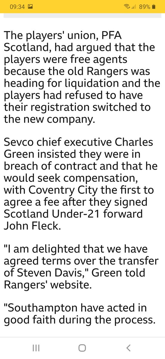 mintys_lamb's tweet photo. Old piece on @BBCSportScot with input from @PFAScotland...

"rejecting a move to the new Rangers created by Sevco Scotland."

🙄😬🥵 https://t.co/y3TbZIUKvG