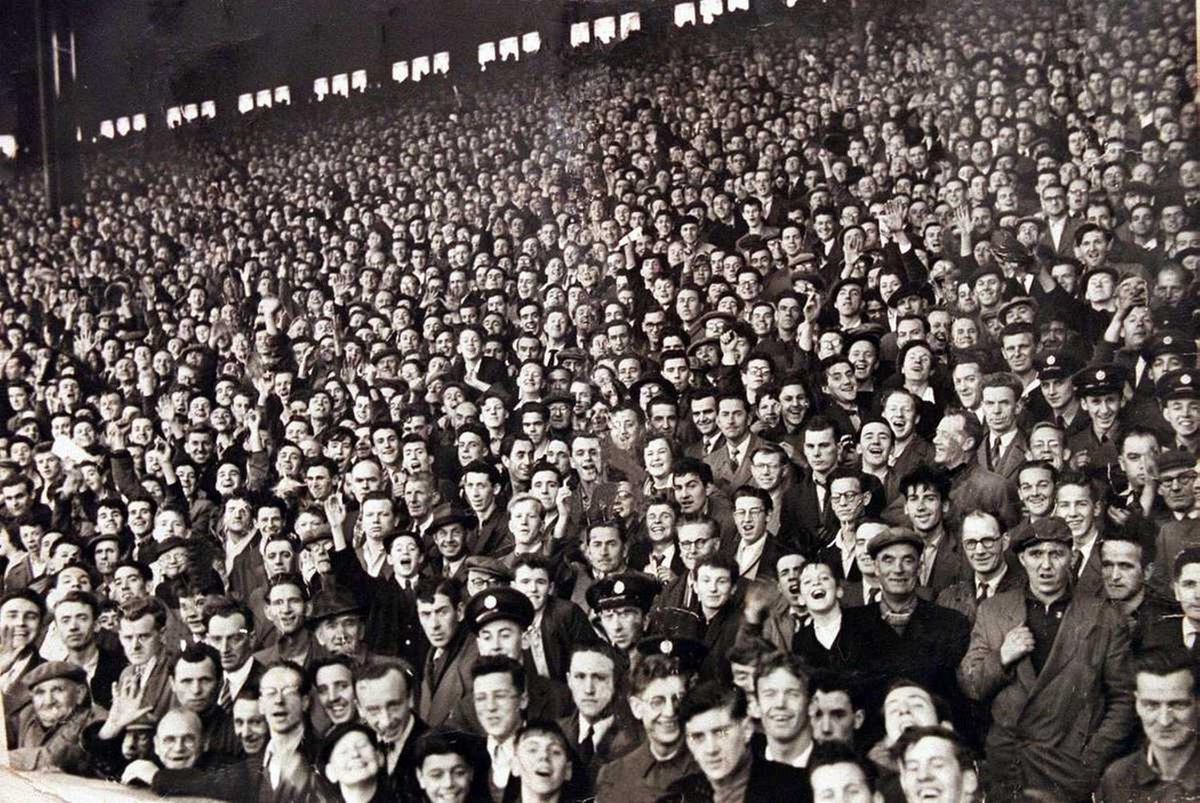 Liverpool fans in the kop