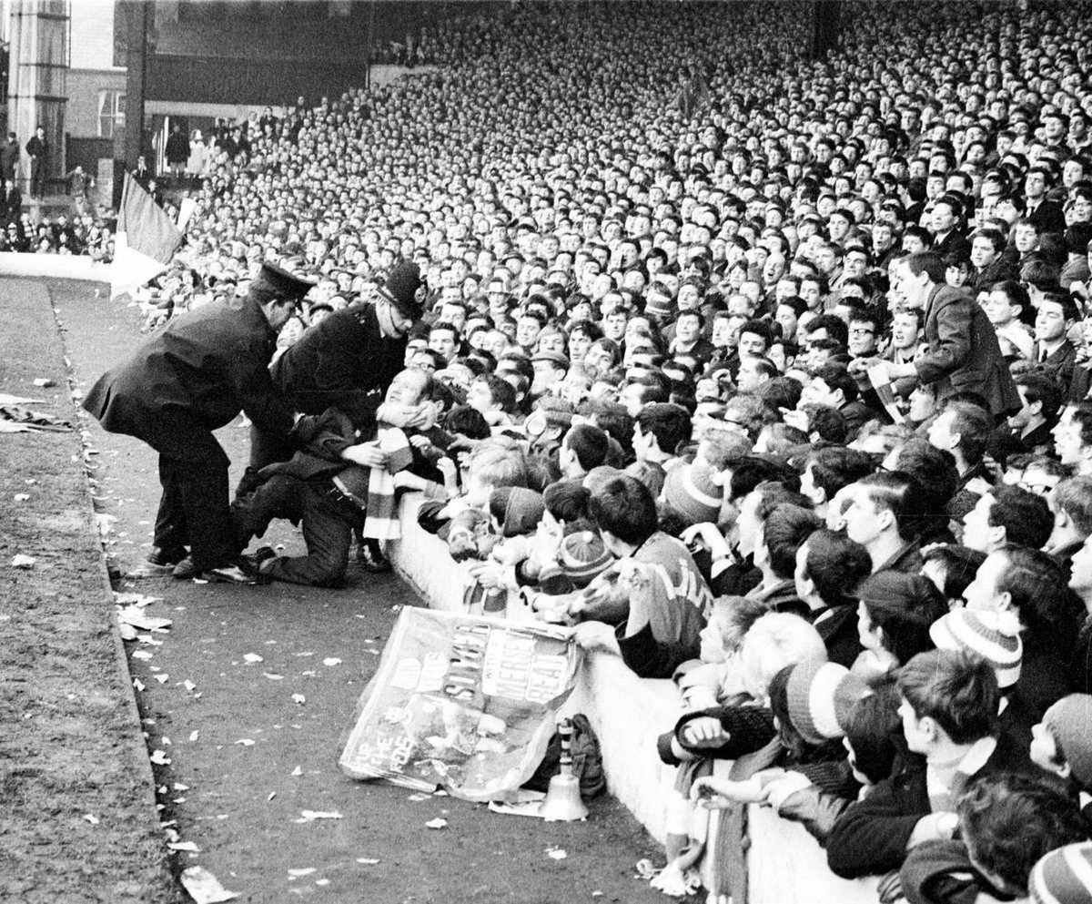 Liverpool fans in the kop