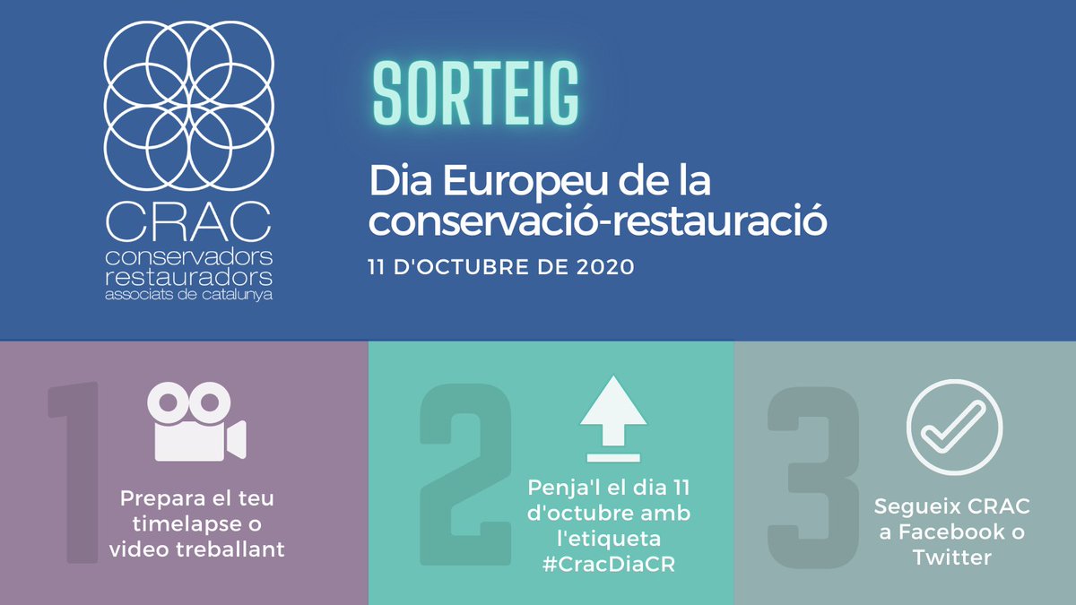 ConsRestACat's tweet photo. Ha arribat el dia, celebrem el #DiaEuropeuConservacioRestauracio #EuropeanDayConservationRestoration!
Seguiu els passos i entrareu en el sorteig d'un trípode fotogràfic amb adaptar per al mòbil ⬇️
 #CracDiaCR #CracPatrimoni #ECCOCommunity
Inundem les xs de #ConservacioRestauracio https://t.co/9c69TYsoAC