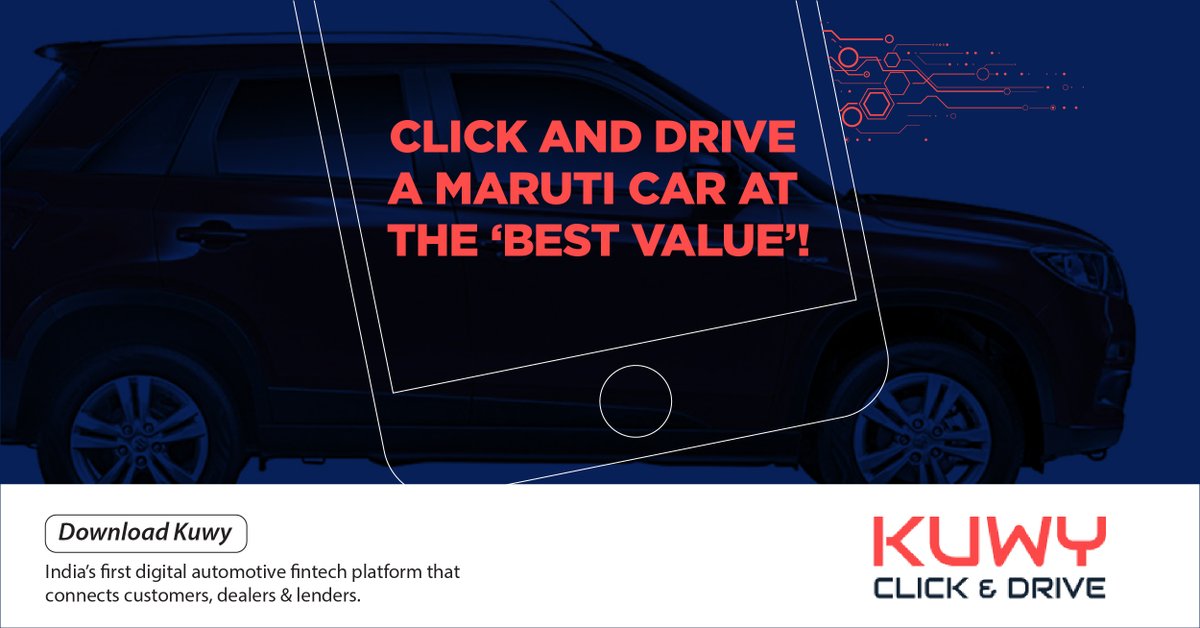 KuwyTech's tweet photo. Whether a #Swift or an #Alto, get pre-owned #Maruti cars on the #Kuwy app! Download today to browse through our range collection.
#Android: https://t.co/KImnm4OSpL | #iOS: https://t.co/RS7sDOxySl
#Digital #CarFinance #ClickandDrive #Digitallending #InstantLending #AutoFinance https://t.co/QuyvmnieKb