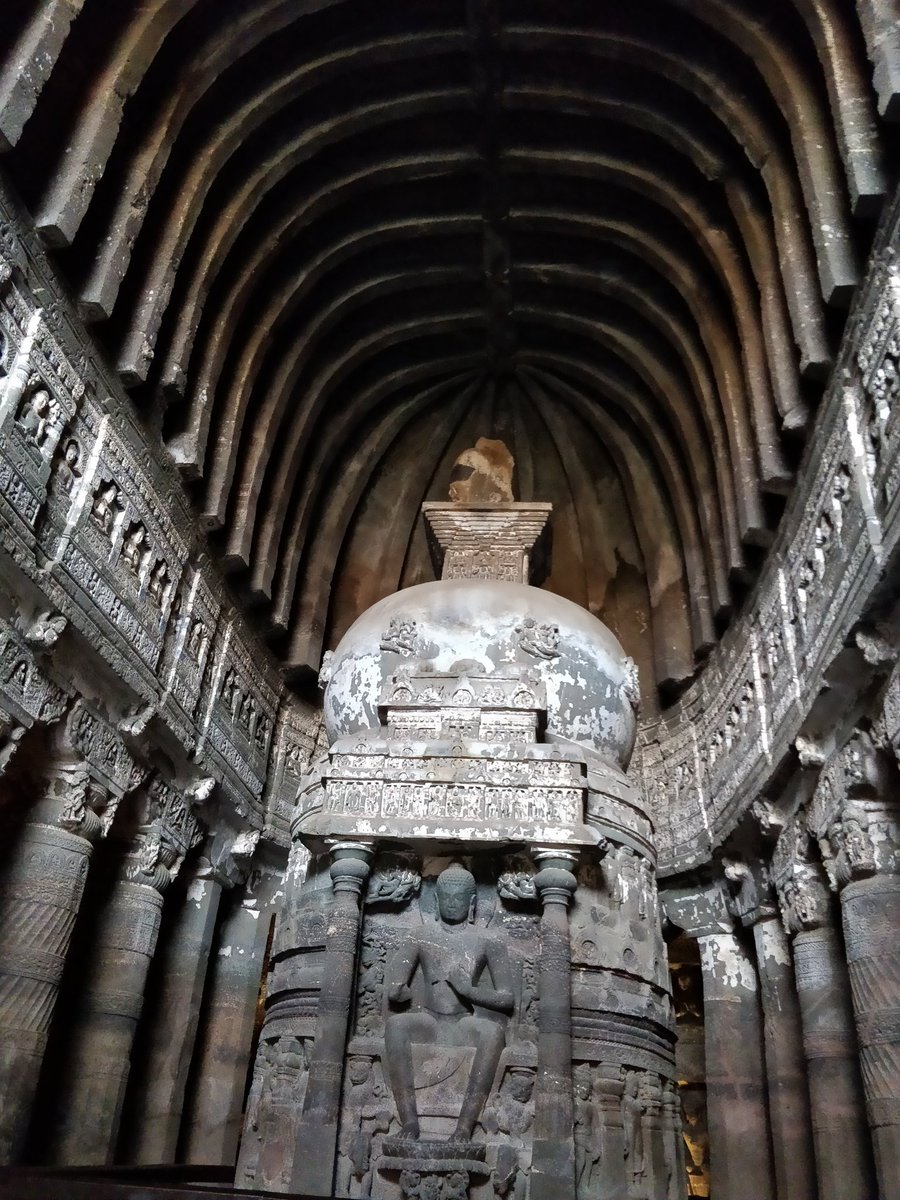 6/17Cave 26 is one of the best with the stupa in the Chaitya being ornate . 2 contradictory scenes are carved out . One of celebration & one of devastation out of love for Buddha. Also has the reclining Buddha 7m long attaining Nirvana with side walls full of smaller carvings.