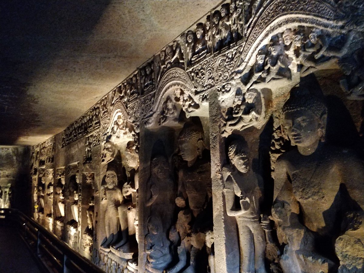 6/17Cave 26 is one of the best with the stupa in the Chaitya being ornate . 2 contradictory scenes are carved out . One of celebration & one of devastation out of love for Buddha. Also has the reclining Buddha 7m long attaining Nirvana with side walls full of smaller carvings.