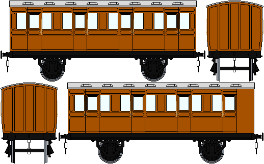 Did some more pixel art orthogonals, and any that I do in the future will go here.  @ScrapRust, this one's for you in particular since you were quite keen about the idea.First up are the NWR's tan coaches.