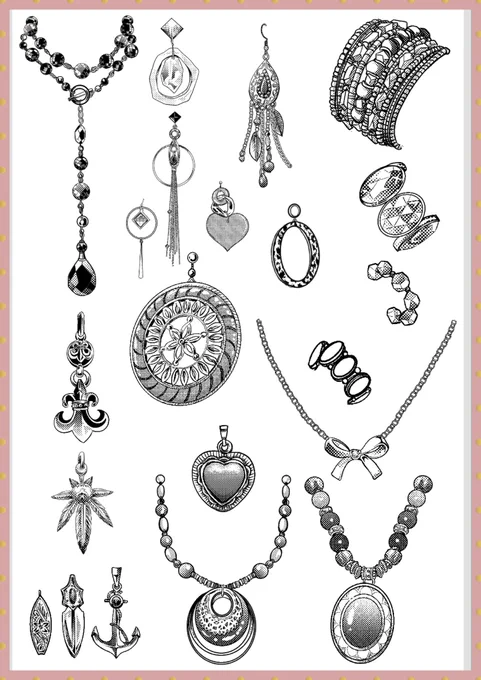 GALS‼︎アクセシリーズ?
アクセも手作りで、これも昔からお気に入りの作業だよ?蘭はプチプラアクセを意識していて、フォークロア調が多いかな!
昔はアクセ描き込みを母が手伝ってくれたけど、今は全部自分なので描き忘れ多発_(:3」∠)_
ちなみに現在腕時計担当は兄で、頼もしいのなんのって…?❗️ 