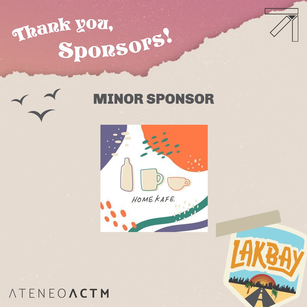 AteneoACTM's tweet photo. We would like to thank our Minor Sponsors (1/2):

#ACTMLakbay2020 
#CTMBound 

Poster by Mai Zarsadias https://t.co/f26Yy0CK6x