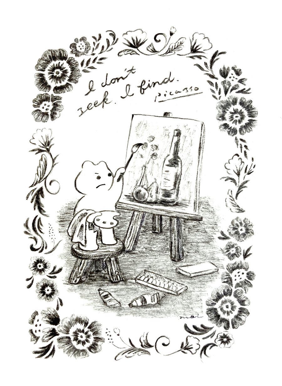 はっとりまい Picasso Mood Picasso ピカソ気分 ピカソ Shupon シュポン シュポンのdailylife Illust Illustration Illustrator Art Fairy 妖精 イラスト 手描きイラスト モノトーン T Co Kk7tnsjgea Twitter