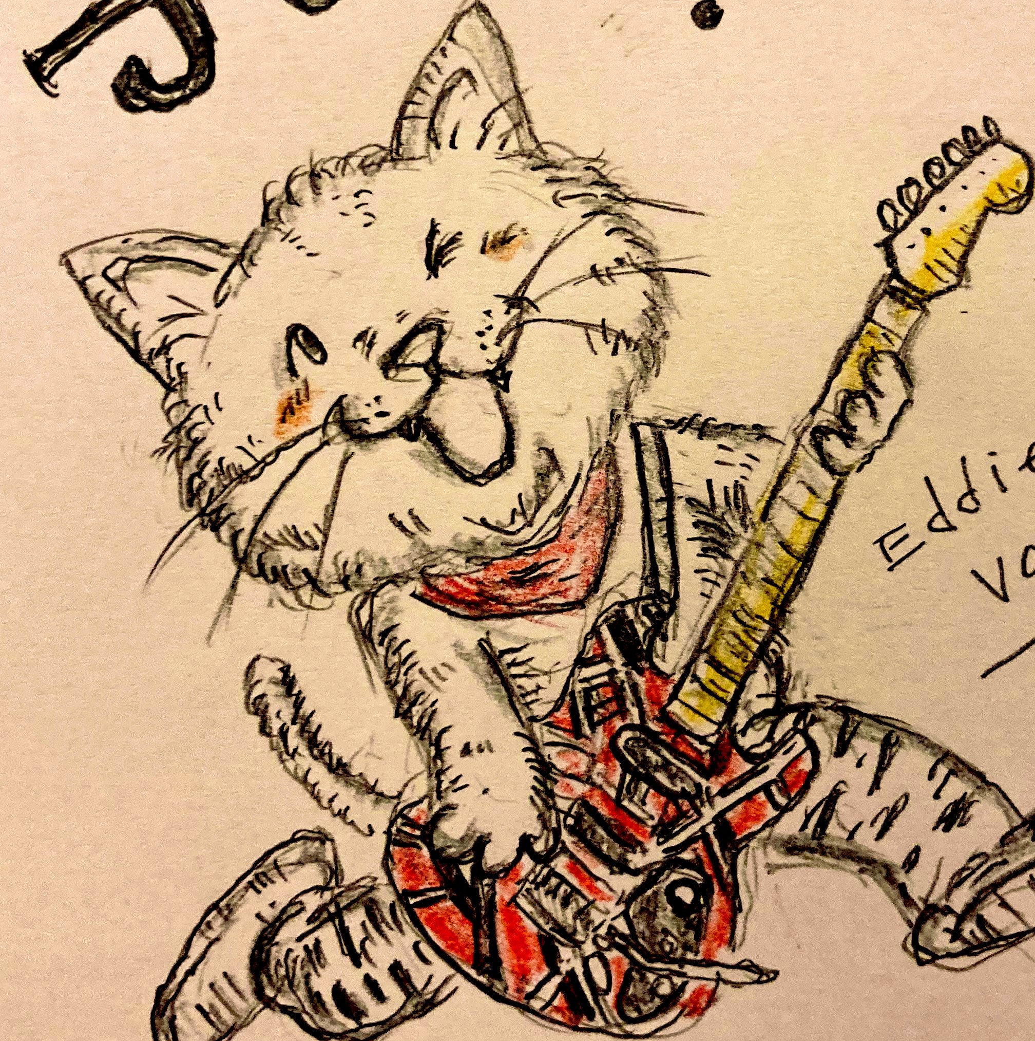 ねこしんぶん 最高のかっこいいギター演奏と笑顔をありがとう 安らかにおやすみ下さい イラスト アナログイラスト 猫 イラスト エディヴァンヘイレン Eddievanhalen T Co Fsytf5eh9r Twitter