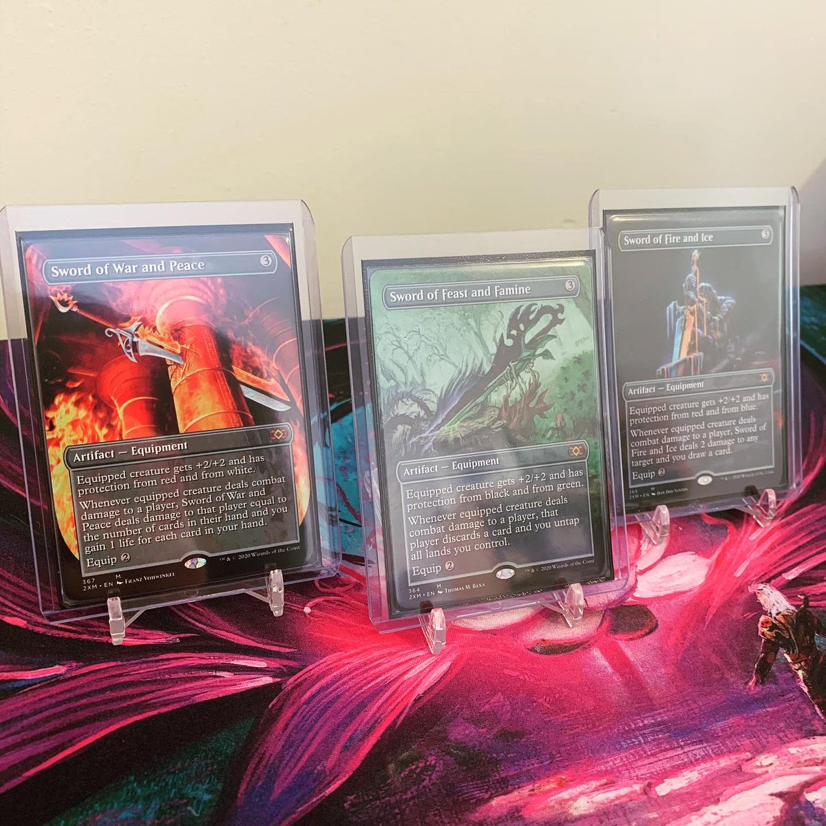 MythicCardboard's tweet photo. So this just happened! 2 more sword pulls π‘π#swordoffeastandfamine #swordoffireandice #mtgswords #mtg #mtguk #magicthegathering #mtgmythic #mythiccardboard #mtgborderless #mtgart #mtgequipment #mtgartifacts #mtgpulls #mtgcollection https://t.co/sPgywyzBLY