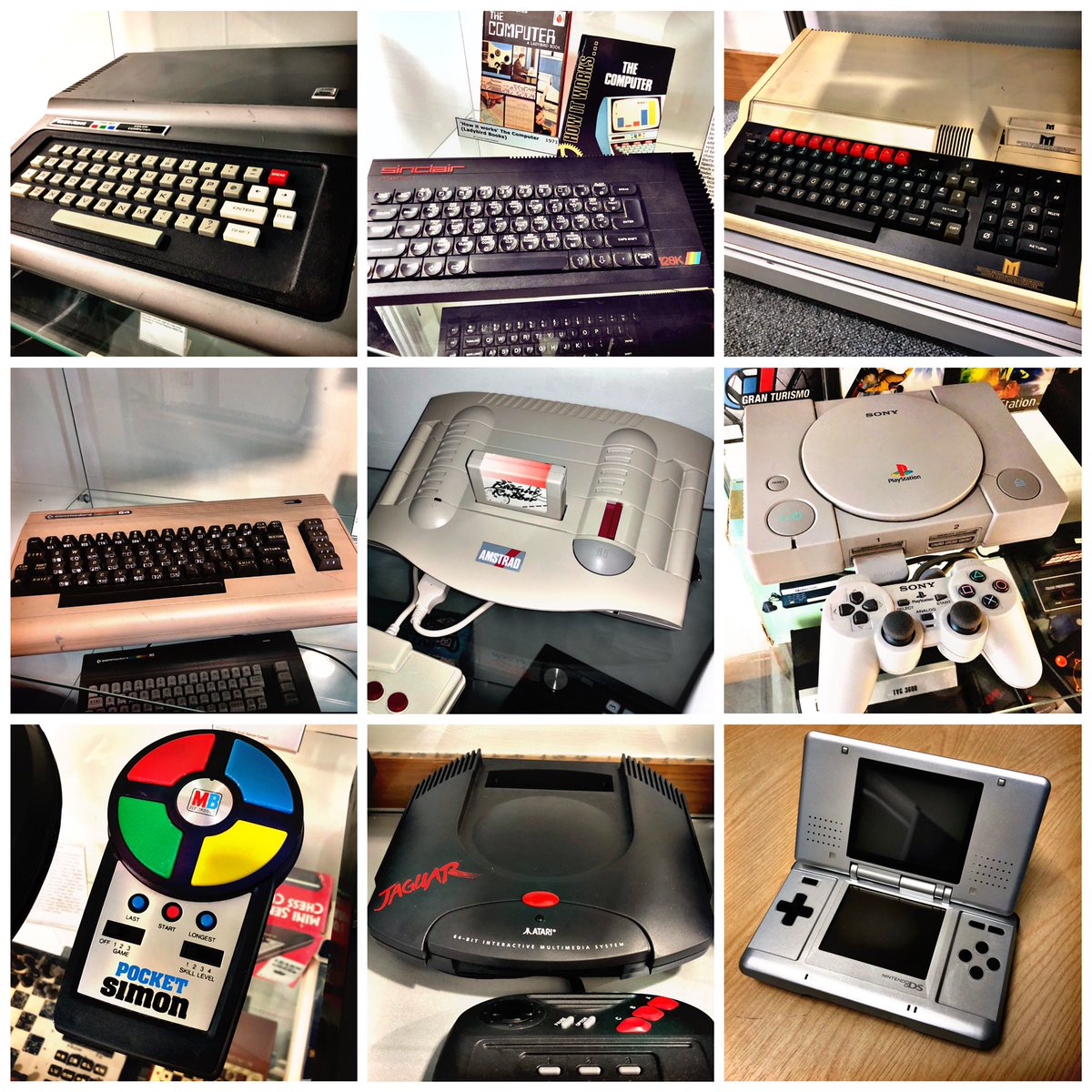 SWRetroComp's tweet photo. It’s another #RetroEnnead. Keep a line of three, then lose the rest! Take your pick! #CoCo #Spectrum128 #Master128 #C64 #GX4000 #PlayStation #PocketSimon #Jaguar #NintendoDS #RetroComputing #ComputerHistory #RetroGaming #VideoGames https://t.co/yDECwIFJgr