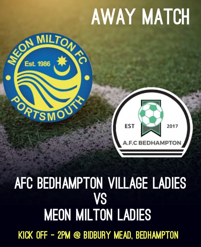 It’s an away match for the Meon Ladies this afternoon at AFC Bedhampton Village.
