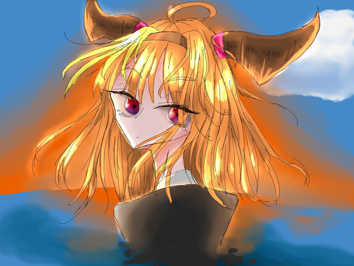 山中みさと ストレス軽減が最大の課題な不登校児のかーさん 中１娘が描いた会長 背景の雲を頑張った と言っております みかじ絵 桐生ココ たつのこより会長に愛を込めて