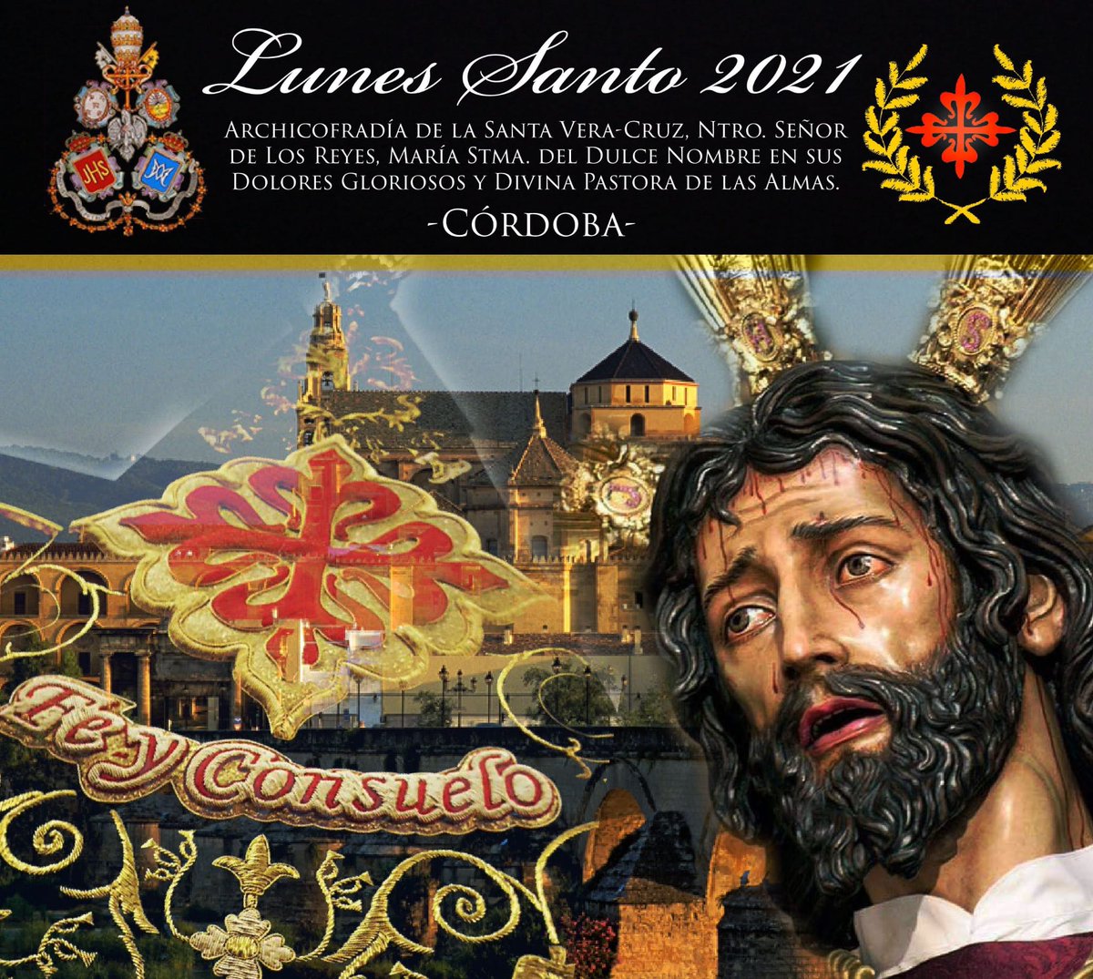 FeyConsuelo's tweet photo. 📣COMUNICADO OFICIAL-LUNES SANTO 2021🎺

🎼Acompañaremos al Señor de los Reyes de la Archicofradía de la Vera Cruz de Córdoba el próximo Lunes Santo.

#FyC20 https://t.co/DxGTggb9Bc