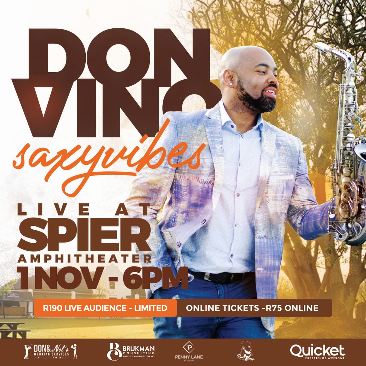 DON VINO Live at <a href="/SpierWineFarm/">Spier Wine Farm</a> Amphitheater 🙌🙌 Sundowner concert Vibes. You get to either watch the show online or watch it live at the beautiful Spier wine farm. Tickets at <a href="/QuicketSA/">Quicket South Africa</a>