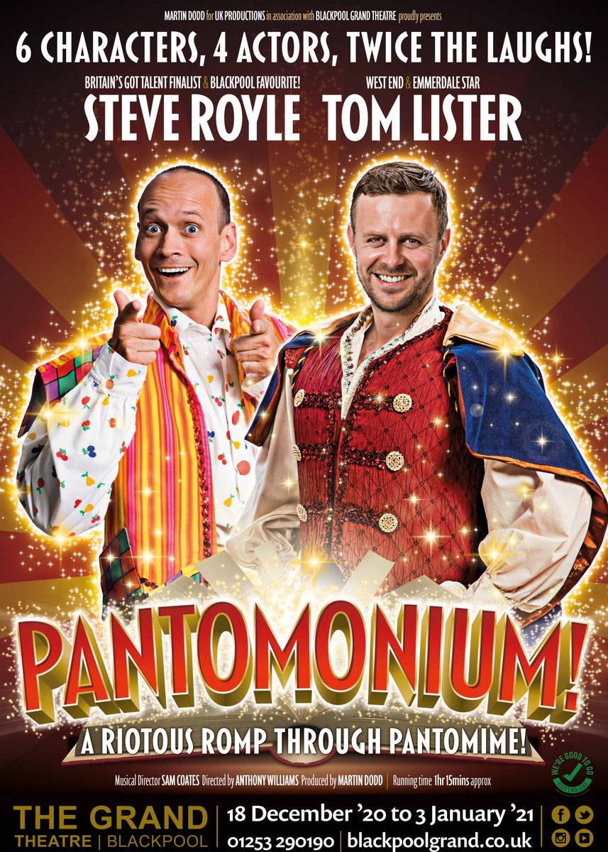 WOW what a night - Our fastest selling @Grand_Theatre on-sale EVER!!! PANTOMONIUM starring @tomlister and @Steveroylecomic is going to be Blackpool’s biggest #panto this Christmas! Want tickets? 🔥🔥🔥 GET THEM NOW! Some shows almost sold out! @UKP_Ltd @uk_theatre @WhatsOnStage