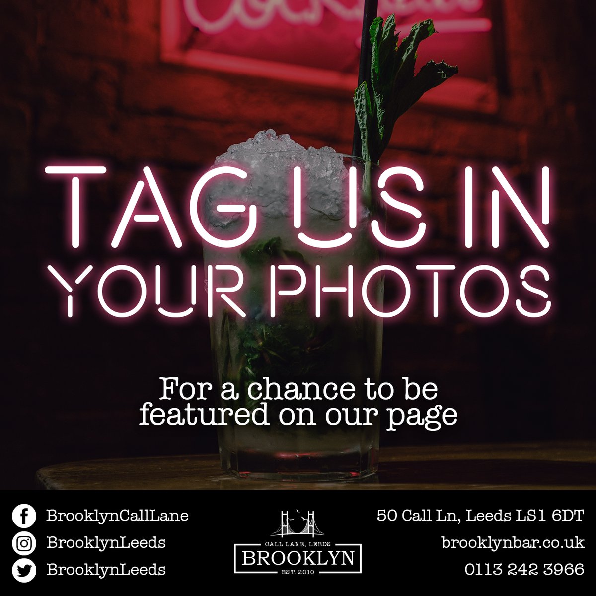 Send off the weekend in style by making the most of our 2 for £10 Old Skool cocktail deal, available today from 12PM-6PM 😱

Remember to tag us in any photos you take with us for a chance to be featured on our socials 📲

#BrooklynBar #Leeds #CallLane #drinks #party #NYC