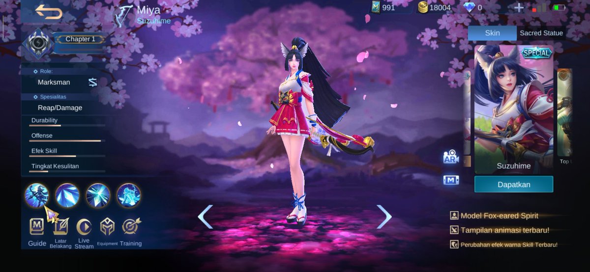 SPNXD1's tweet photo. @MobileLegendsOL Hi MLBB, I really like Miya's suzuhime skin, if I can get this skin I will be more excited for the match, thanks
My ID:813016214 https://t.co/GjdTlLBIqN