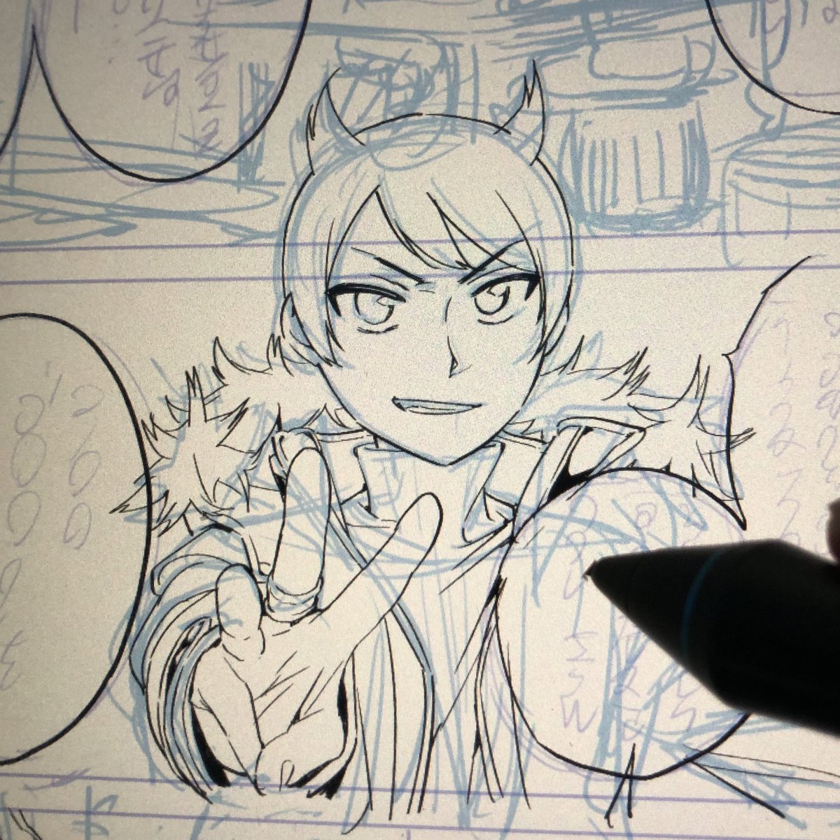 7話執筆中のようす。 #魔女に捧げるトリック 