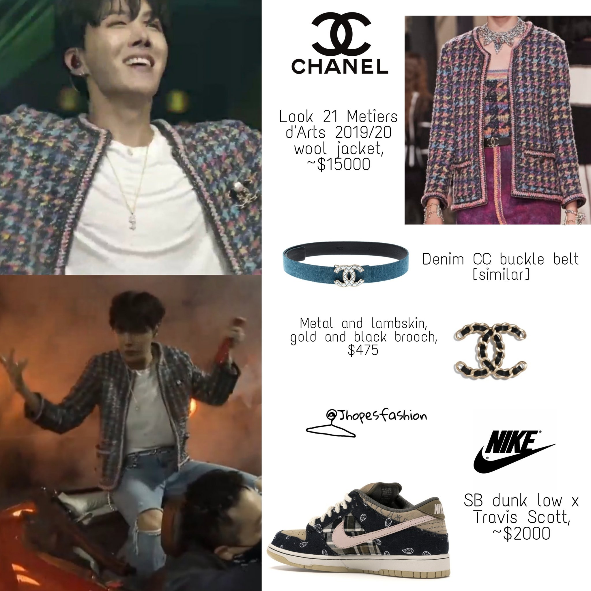 BTS FASHION/STYLE FINDER — 190823  J-Hope : Official Twitter Update  Chanel