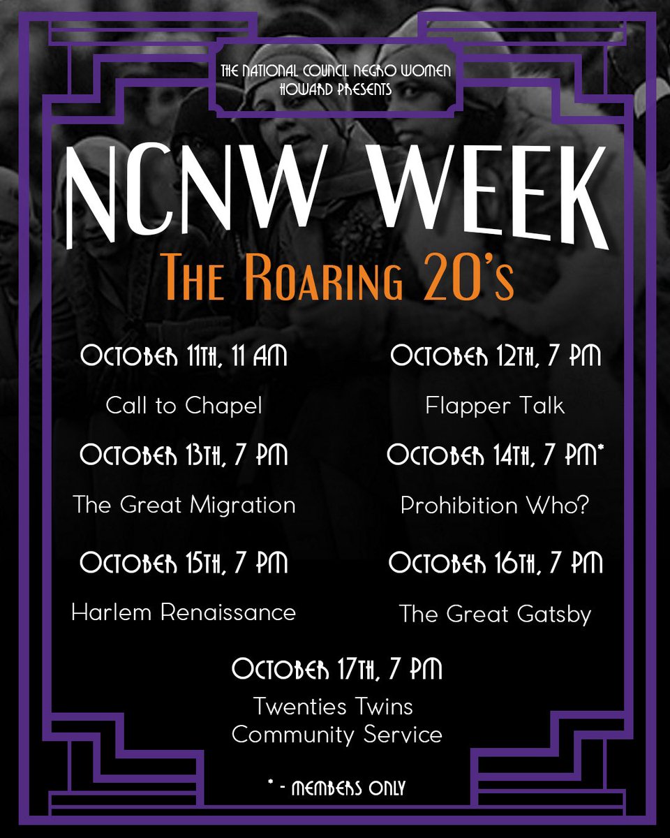Our Week, entitled “The Roaring 20’s”, is happening THIS WEEK! The first event, the Call to Chapel is happening right now! <a href="/HowardUChapel/">Andrew Rankin Memorial Chapel</a> is live streaming the service on Twitter, so go check it out!  🧡💜