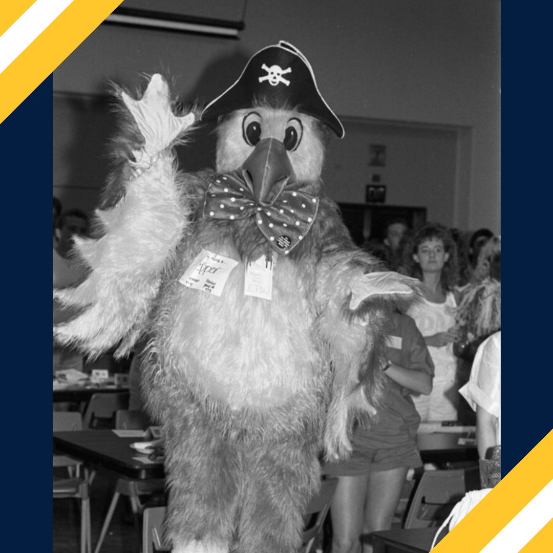 ETSUAlumni's tweet photo. In 1980, on this date in ETSU History, ETSU parrot "Pepper" comes in a big egg and hatches during the homecoming festivities. #ETSUPRIDE365 https://t.co/nI3PtZC7pI