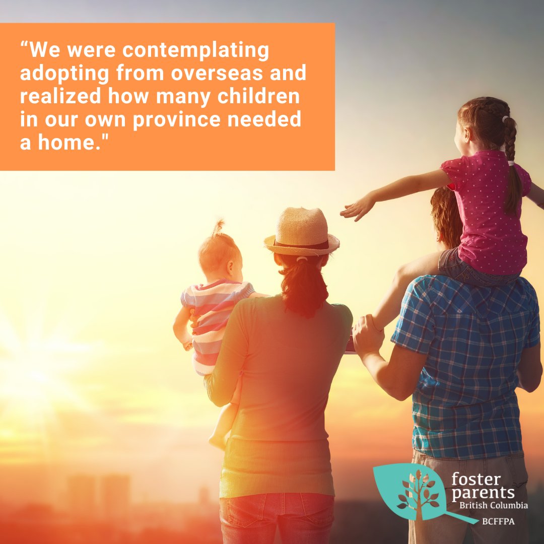 BCFosterParents's tweet photo. "We were contemplating adopting from overseas and realized how many children in our own province needed a home."

#30VoicesAndStoriesFor30Days  
#FosterFamilyMonth  
#30thAnniversaryOfFosterFamilyMonth https://t.co/P6LT1EF4GF
