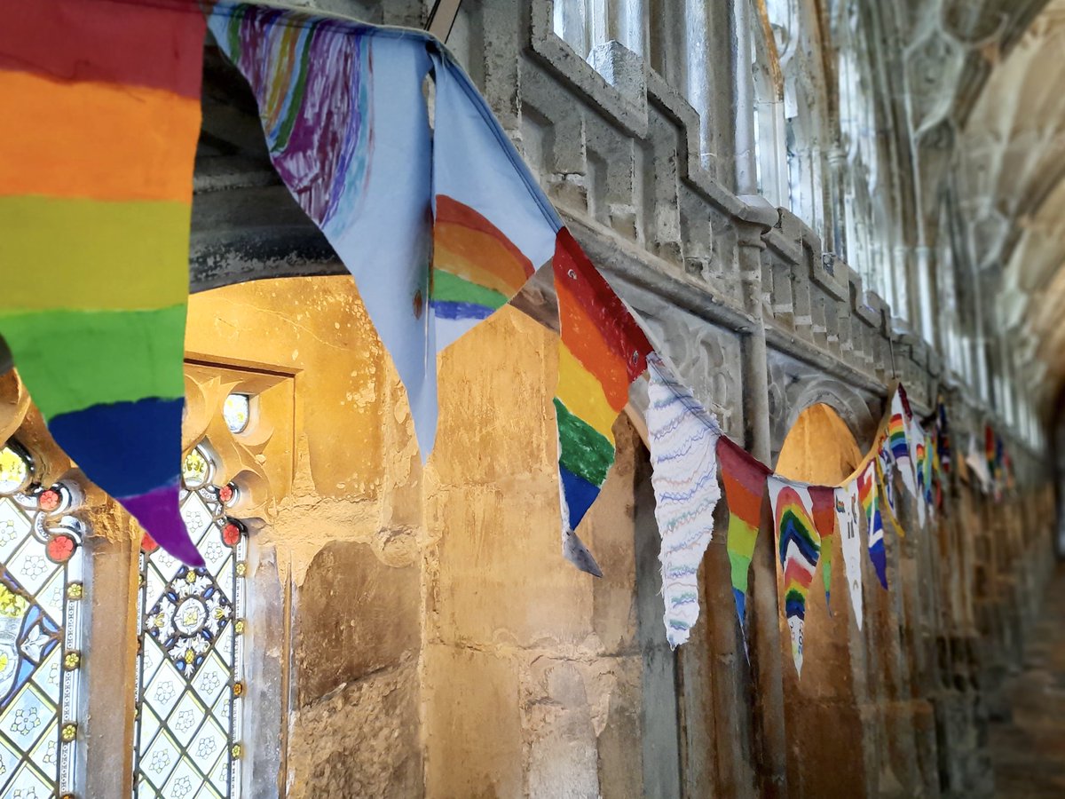 Our children’s bunting looks pretty incredible at @GlosCathedral #CreativeCathedral #artforwellbeing