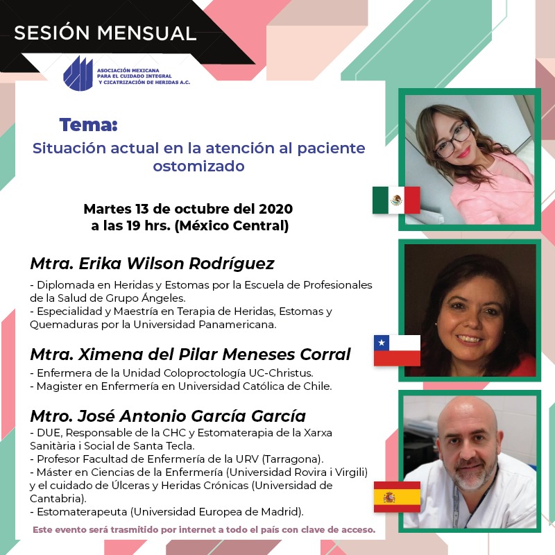 En el marco del Día Mundial del Paciente Ostomizado, la #AMCICHAC los invita este martes 13 de Octubre a las 19:00 hrs. a su Conferencia INTERNACIONAL:
"Situación actual en la atención al paciente ostomizado".
Inscríbete: bit.ly/3dfyNom
#DíaMundialdelPacienteOstomizado