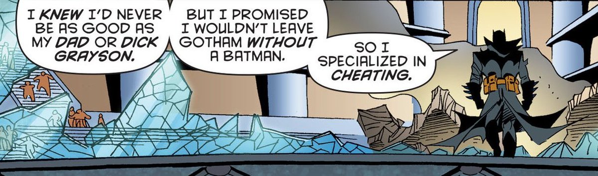 I really like Batman 666. He's not the hero Gotham needs or deserves. He's a broken shell who sold his own soul to keep going, piling up mistake after mistake. Because in the face of all he went through already, keep going is the only thing he can do.