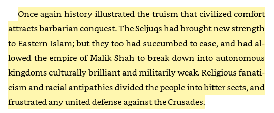 28/ The decline of the Seljuqs & the coming of the Mongols (1219-58)"Once again history illustrated the truism that civilized comfort attracts barbarian conquest."