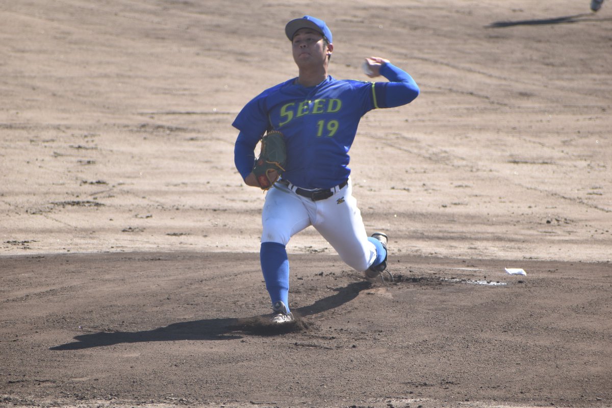 jumbonokachi511's tweet image. スポーツ総合学園SEED 加藤 修平 投手（日本航空－愛知学泉大、24歳）

元々は大学でもリーグ戦で先発していた力のある持ち主。コーチ兼任ですが、しっかりと投球で手本を示しました。ランナーを出しても慌てず、しり上がりのピッチングは見事でした。