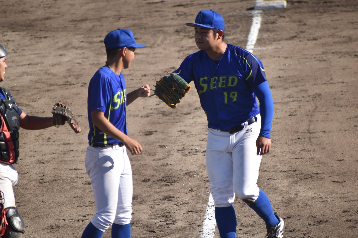 jumbonokachi511's tweet image. スポーツ総合学園SEED 加藤 修平 投手（日本航空－愛知学泉大、24歳）

元々は大学でもリーグ戦で先発していた力のある持ち主。コーチ兼任ですが、しっかりと投球で手本を示しました。ランナーを出しても慌てず、しり上がりのピッチングは見事でした。