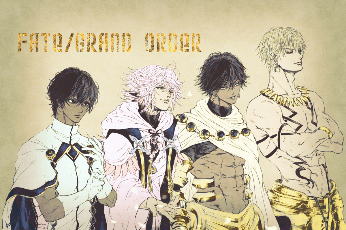 #FGO 
今年の夏からマスター始めました
お気に入りを男女で分けて身長順に並んでいただいた 
