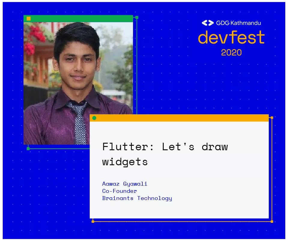 WTMKtm's tweet photo. Introducing our Speaker Aawaz Gyawali on Flutter!

Aawaz is a Flutter developer running a company which primarily work on Flutter. He has been working on mobile development for about 6 years now.
 Register at:  https://t.co/7eP7NQEBWf

#gdgkathmandu #devfest #googledevelopersp https://t.co/exJg4RcrF2