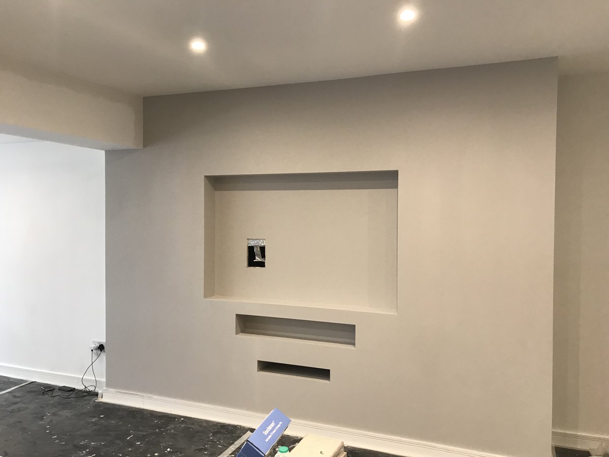 Why spend money on furniture that does not always match our #interior? Why not create your own stunning #recess #drywall  TV unit?