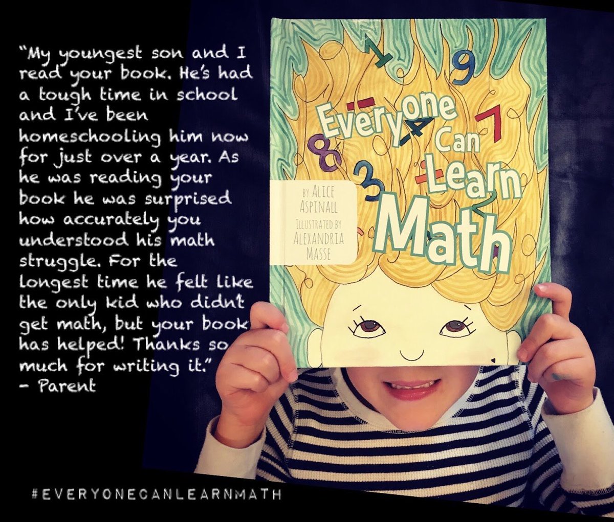 EveryoneCanMath's tweet image. Grownups need this book as much as children. Math anxiety is real. Let’s address it and start the healing. 💜 #everyonecanlearnmath #mathanxiety #growthmindset #kidsbooks