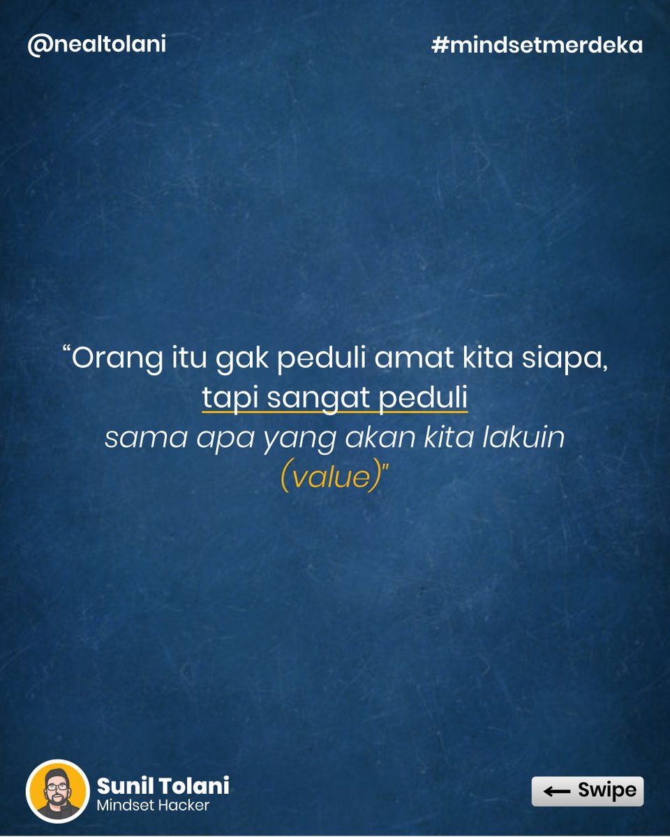 nealtolani's tweet photo. (slide ke tiga bikin elu mikir)⁣⁣
⁣⁣
Share value hidup elu dong fellas. Gue mau belajar dari perspektif lain. ⁣⁣
⁣⁣
Feel free to drop your value in comment section below :)⁣⁣
⁣⁣⁣⁣⁣
RISE and SHINE

Sunil Tolani
⁣⁣⁣⁣#MindsetMerdeka⁣⁣⁣⁣⁣⁣⁣⁣⁣⁣ https://t.co/PvYzU4wDtS