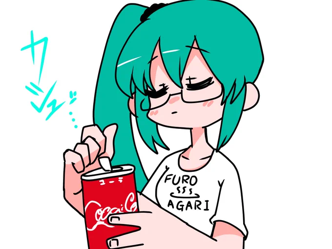 神妙な面持ちでコーラを開ける神楽すず
#すずあーと
#神楽すず 