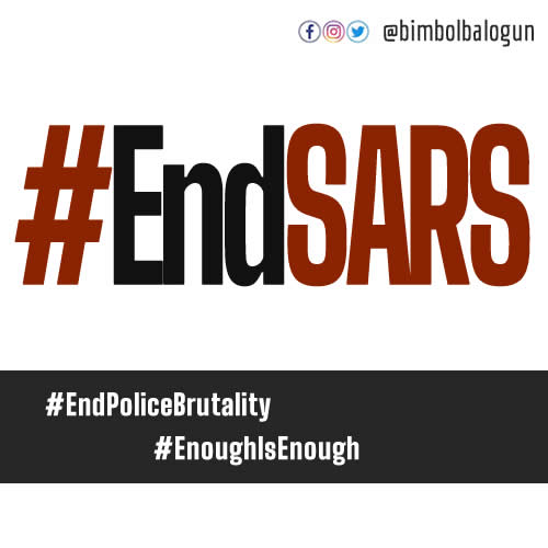 bimbolbalogun's tweet photo. I lend my voice to the calls to #EndSARS in solidarity with millions of our citizens here and around the world. https://t.co/6Jr1yzwOw8