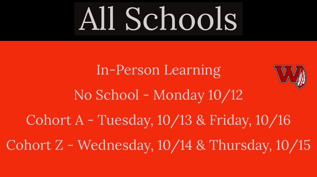 WeehawkenTSD's tweet photo. On Tuesday, we welcome Cohort A Ss to ALL schools for in-person learning! It has been great welcoming DWS &amp; TRS Ss so far! @EricCrespoEDU @FAmato53 @al_orecchio @RobFerullo4 @SuzanneMera @WeehawkenVP @McginleyIsabel @theresa_milos @WTSDGuidance53 @KLLieblich @bcalligy @gioahmad https://t.co/zByWxlsFfq