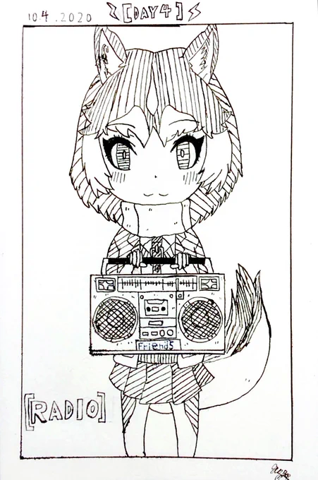 #inktober2020 
#inktober 
#けものフレンズ 
DAY4【RADIO】 