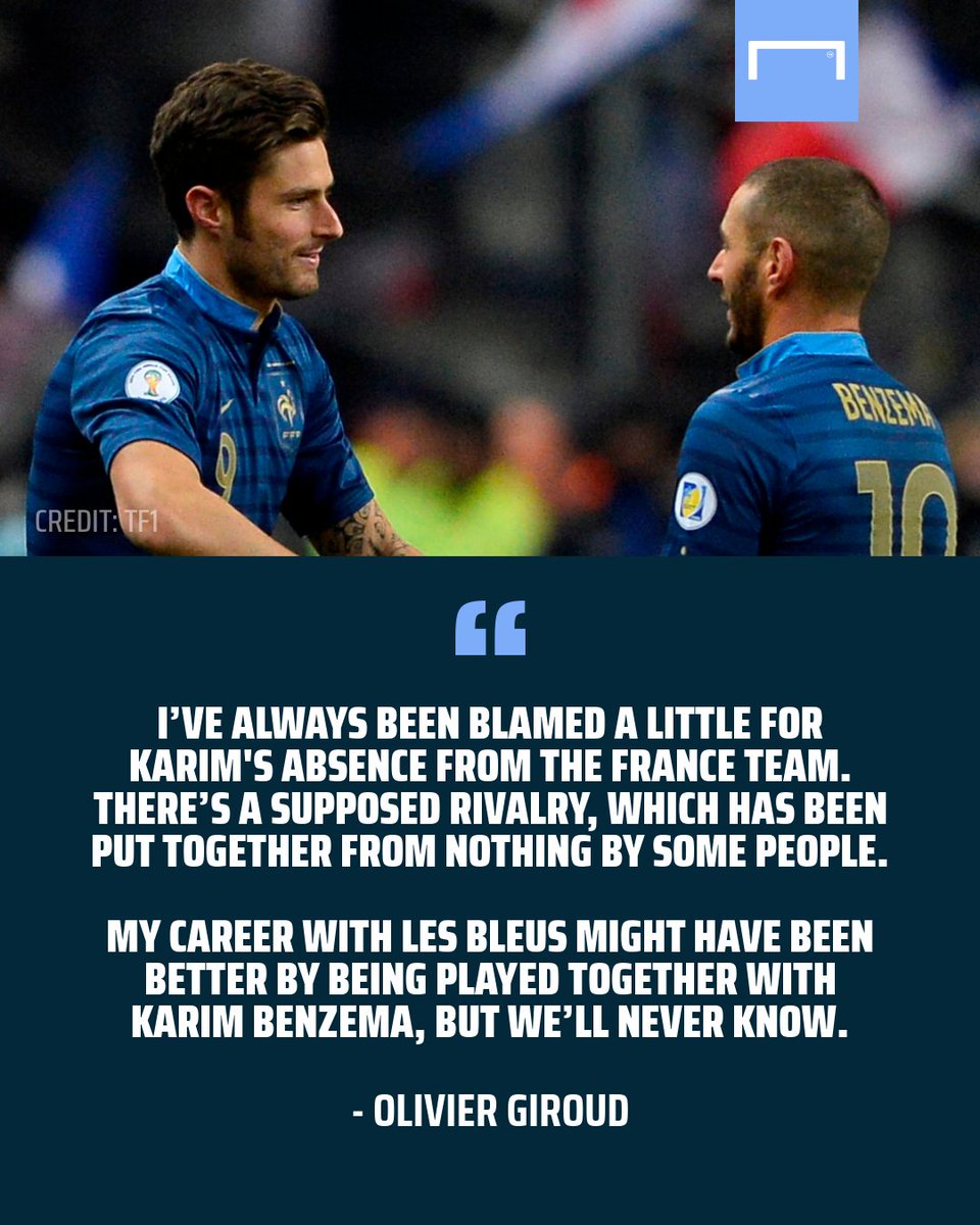 Antoine griezmann has defended olivier giroud after karim benzema criticised the chelsea player on an instagram live. Giroud Benzema - Goal On Twitter Olivier Giroud Has Spoken About His Relationship With Karim Benzema